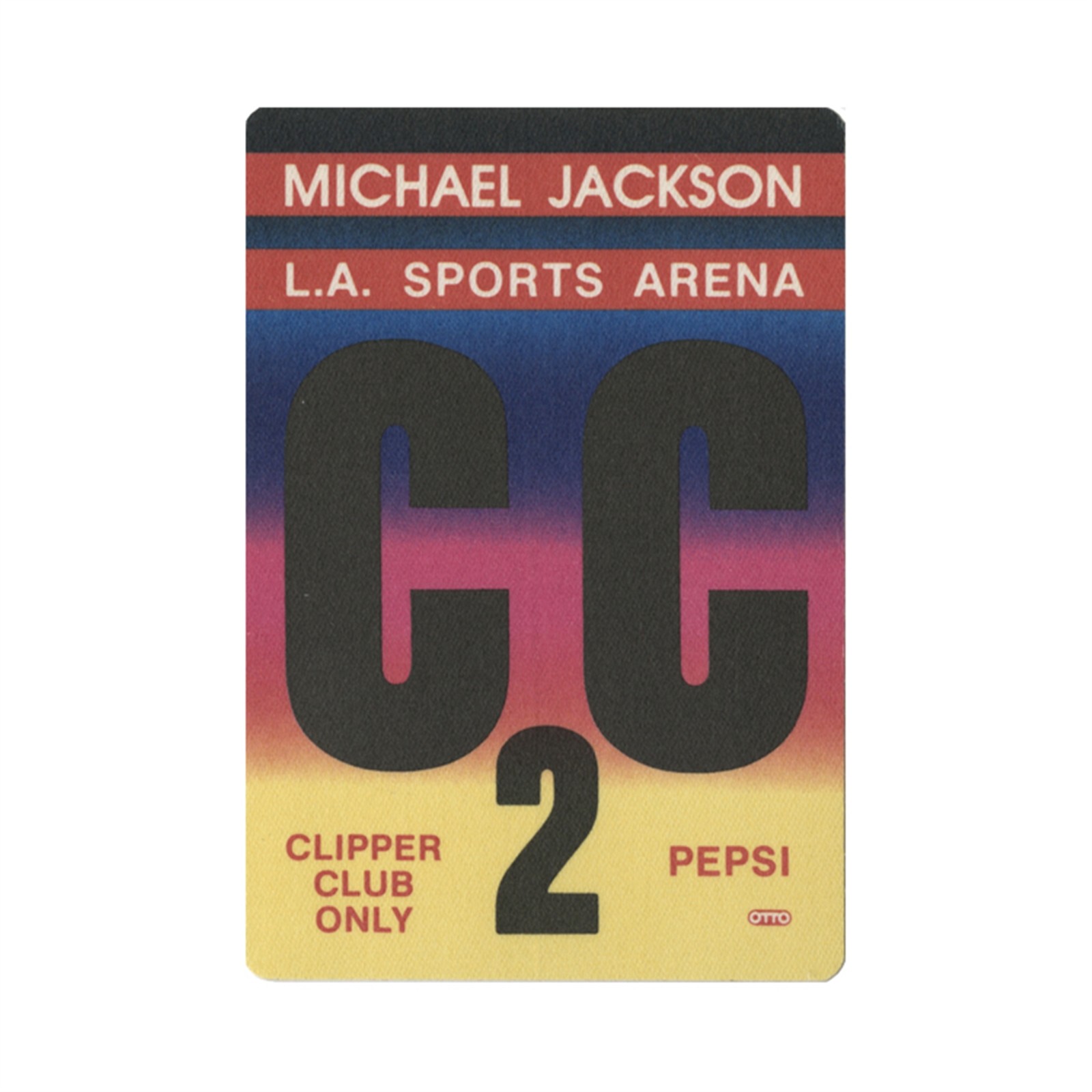 Michael Jackson 1988 Bad Concert Tour Clipper Club 2 Backstage Pass