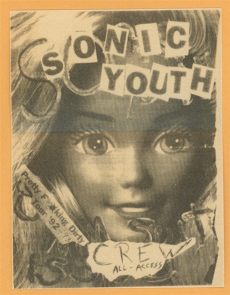 Sonic Youth 1992 Dirty Concert Tour Working Crew Backstage Pass