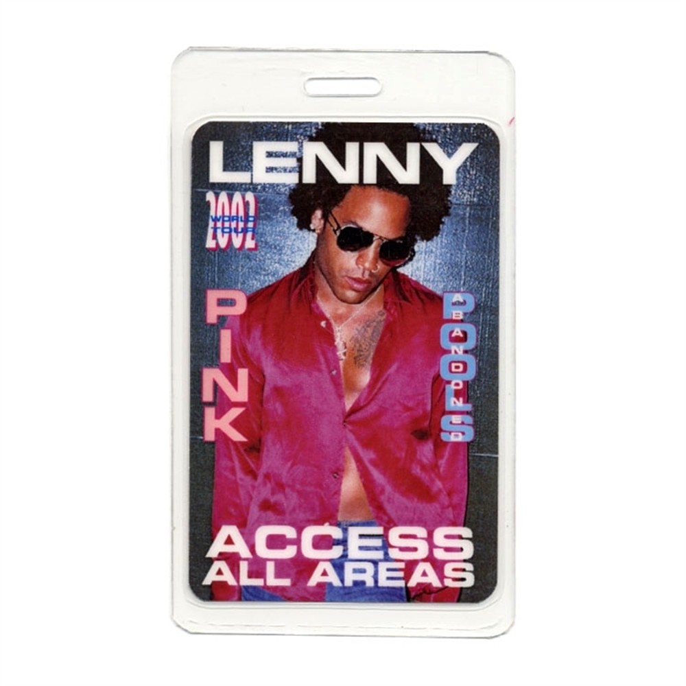 Lenny Kravitz 2002 Concert Tour w/ Pink All Access Laminated Backstage Pass