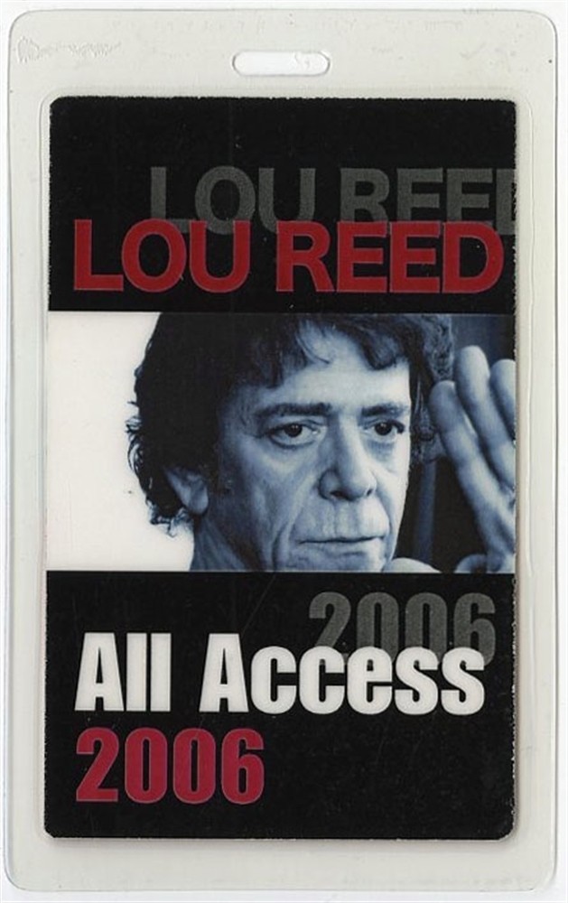 Lou Reed 2006 Concert Tour All Access Laminated Backstage Pass