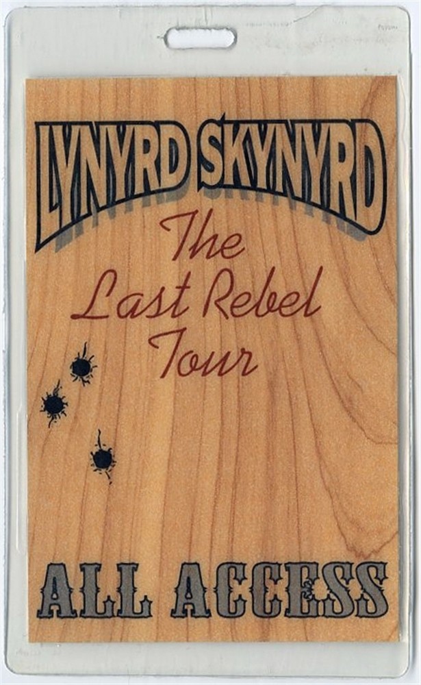 Lynyrd Skynyrd 1992 Last Rebel Concert Tour All Access Laminated Backstage Pass