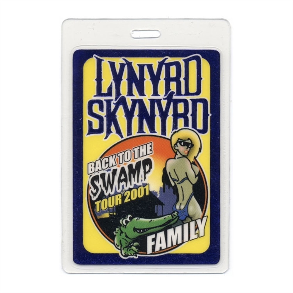 Lynyrd Skynyrd 2001 Backstage to Swamp Concert Tour Laminated Backstage Pass