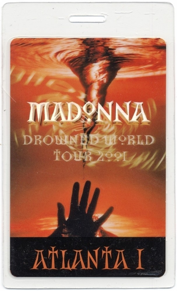 Madonna 2001 Drowned Concert Tour Atlanta Laminated Backstage Pass