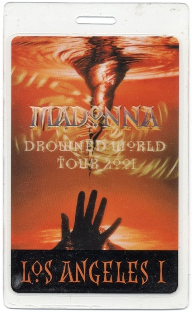 Madonna 2001 Drowned Concert Tour Los Angeles 1 Laminated Backstage Pass