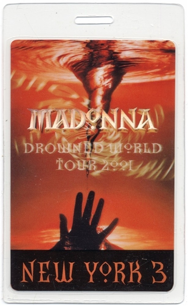 Madonna 2001 Drowned Concert Tour New York 3 Laminated Backstage Pass