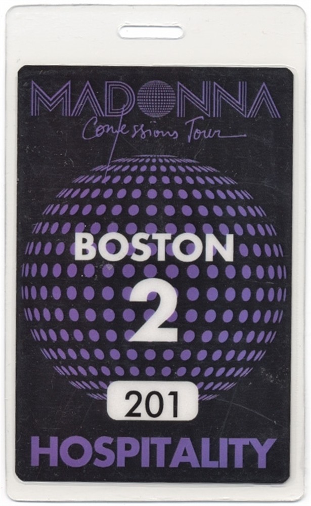 Madonna 2005 Confessions Concert Tour Boston 2 Laminated Backstage Pass