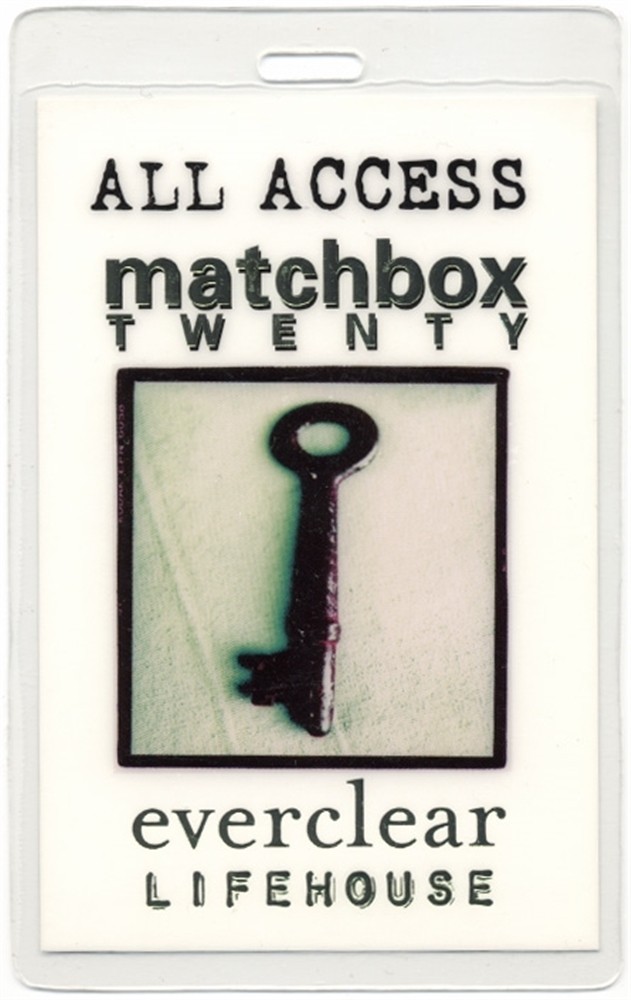 Matchbox 20 2001 Mad Season w/ Everclear Lifehouse Laminated Backstage Pass