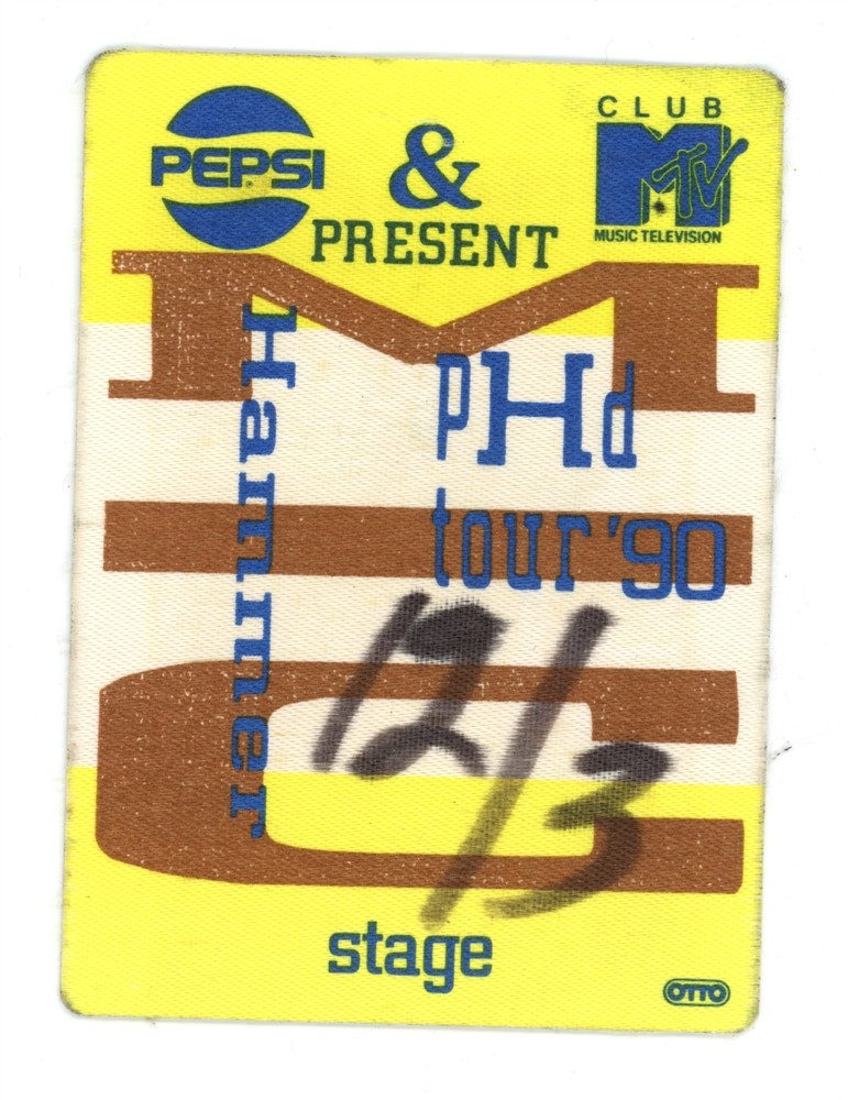 MC Hammer Stage Vintage Backstage Pass - 1990 PHD Tour