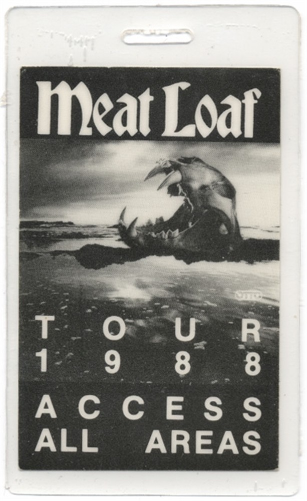 Meat Loaf 1988 Lost Boys Golden Girls Tour All Access Laminated Backstage Pass