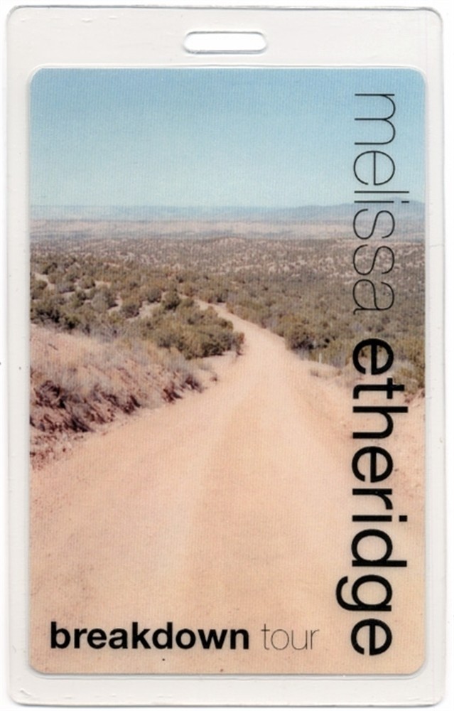 Melissa Etheridge 1999 Breakdown Concert Tour Laminated Backstage Pass