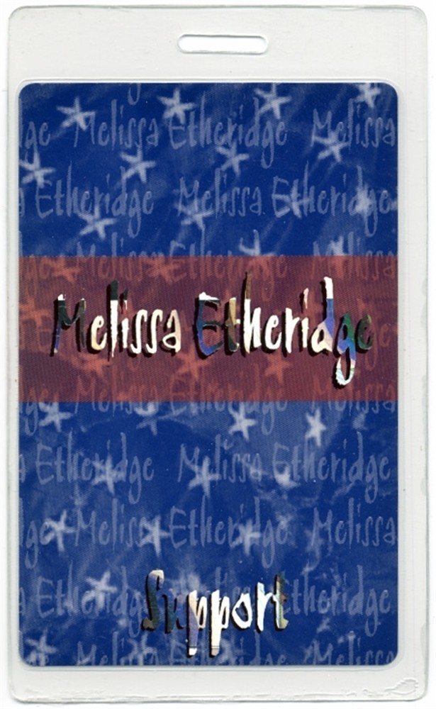 Melissa Etheridge 2002 Live & Alone Concert Tour Foil Laminated Backstage Pass
