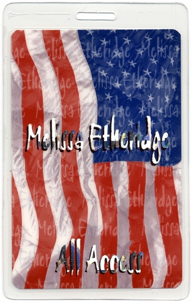 Melissa Etheridge 2002 Live & Alone Concert Tour Laminated Backstage Pass