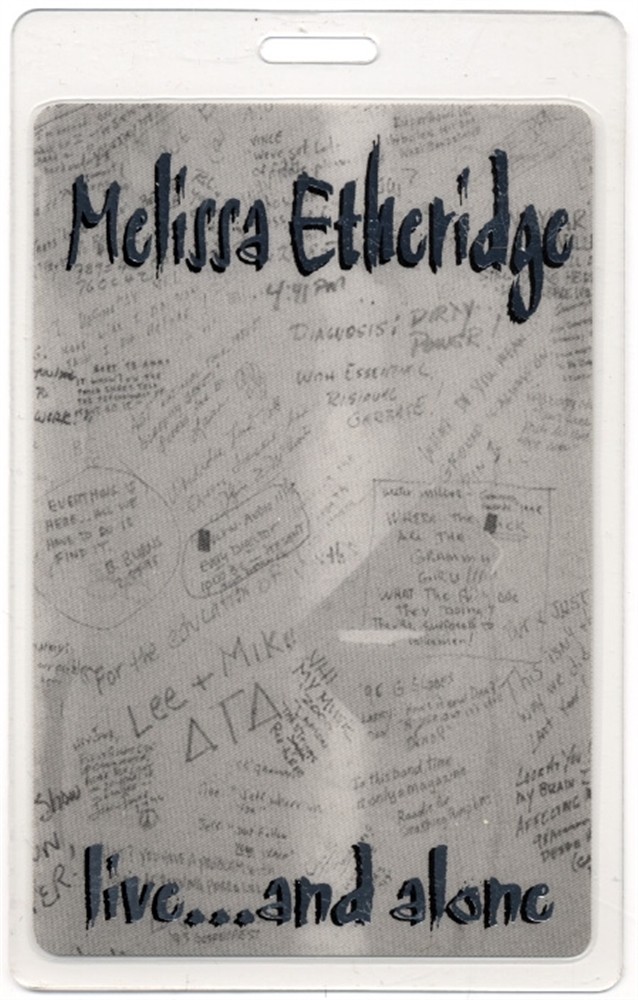 Melissa Etheridge 2002 Live & Alone Concert Tour Laminated Backstage Pass