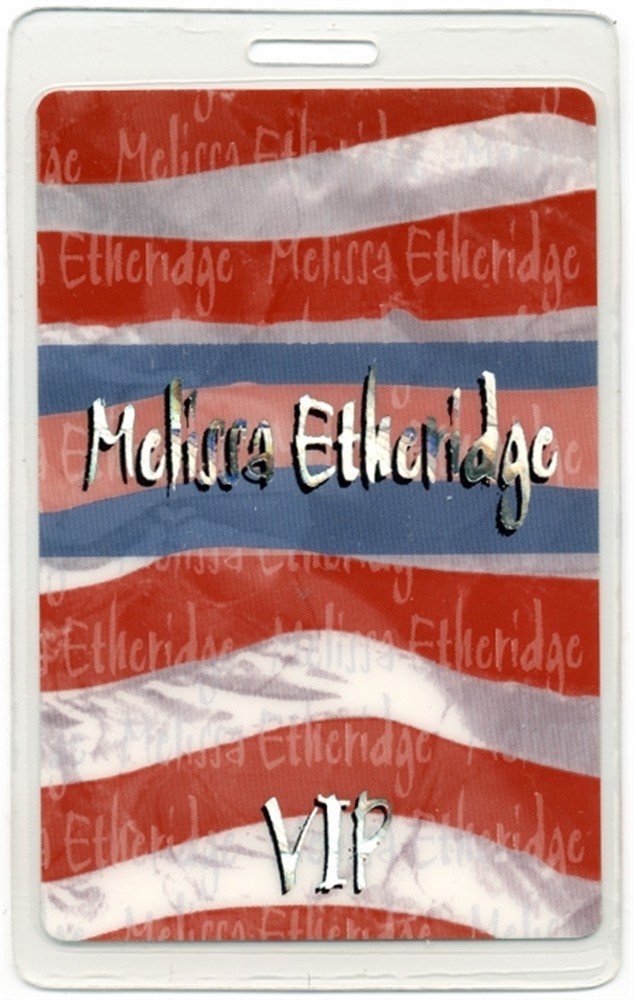 Melissa Etheridge 2002 Live & Alone Concert Tour VIP Laminated Backstage Pass