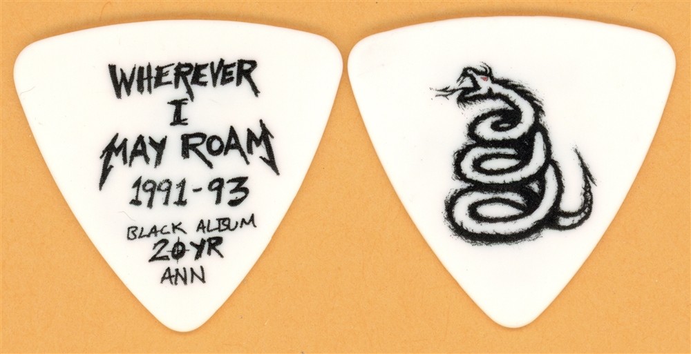 Metallica Robert Trujillo Vintage Guitar Pick - 2012 Black Album 20th Tour