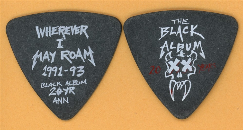 Metallica Robert Trujillo Vintage Guitar Pick - 2012 Black Album 20th Tour