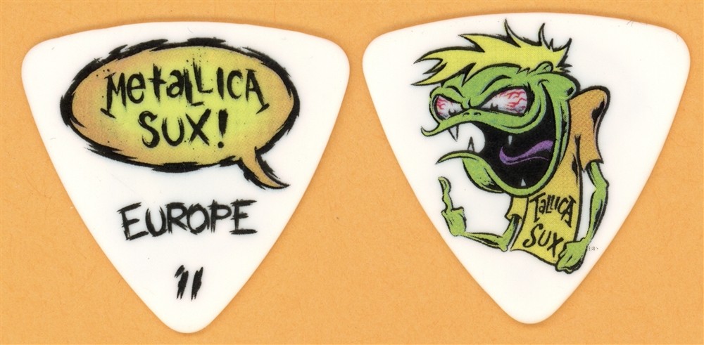 Metallica SUX! Robert Trujillo Vintage Guitar Pick - 2011 Europe Tour