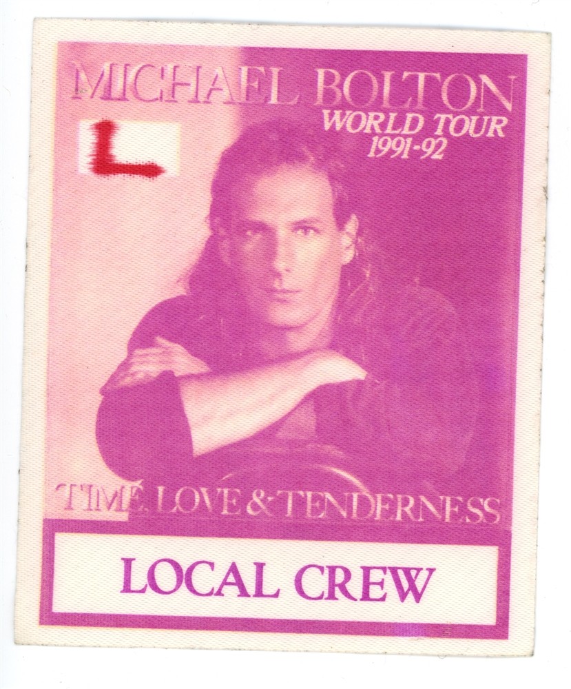 Michael Bolton Local Crew Vintage Backstage Pass - 1991 World Tour