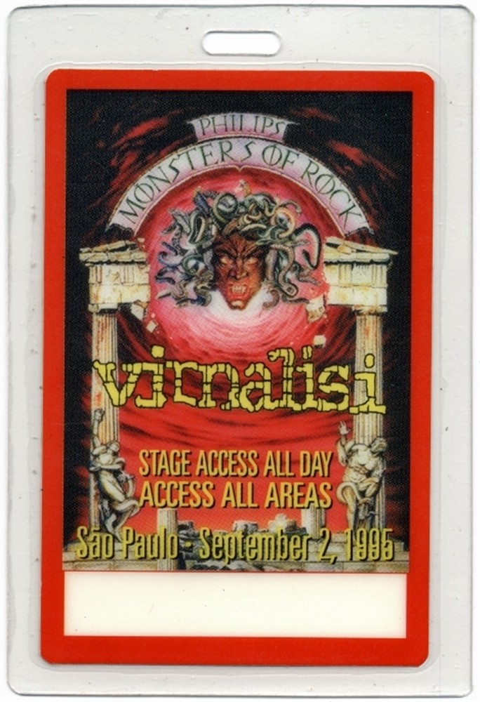 Monsters of Rock 1995 Laminated Backstage Pass Megadeth Alice Cooper Ozzy AA
