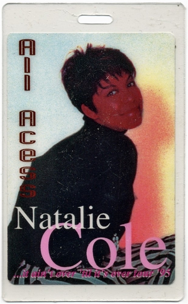 Natalie Cole 1995 Concert Tour It Ain't Over All Access Laminated Backstage Pass