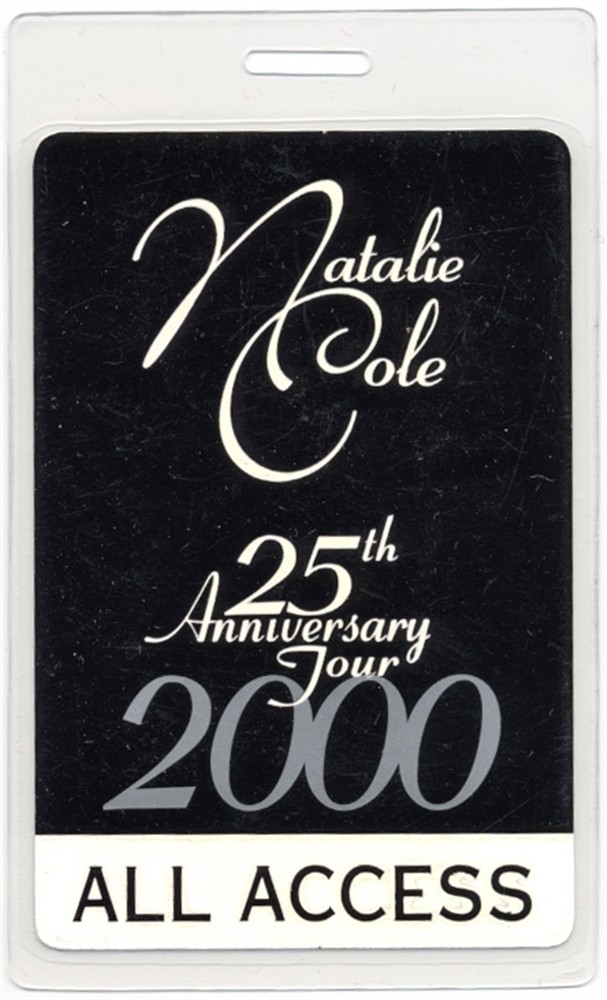 Natalie Cole 2000 Laminated Backstage Pass 25th Anniversary Tour AA