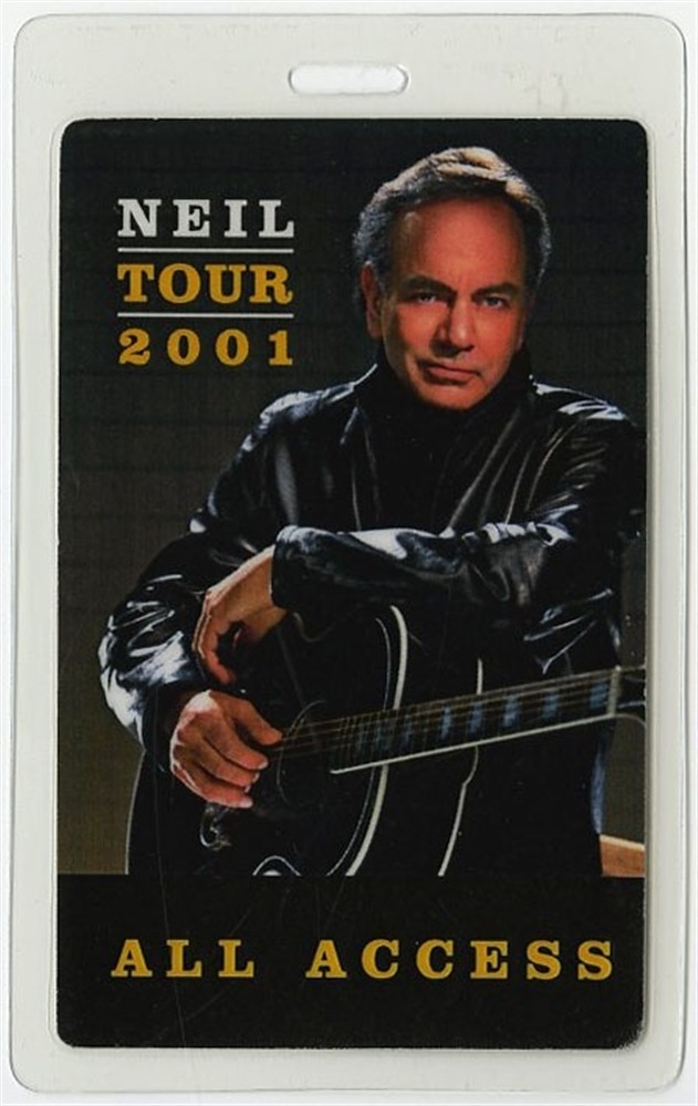 Neil Diamond 2001 Concert Tour All Access Laminated Backstage Pass