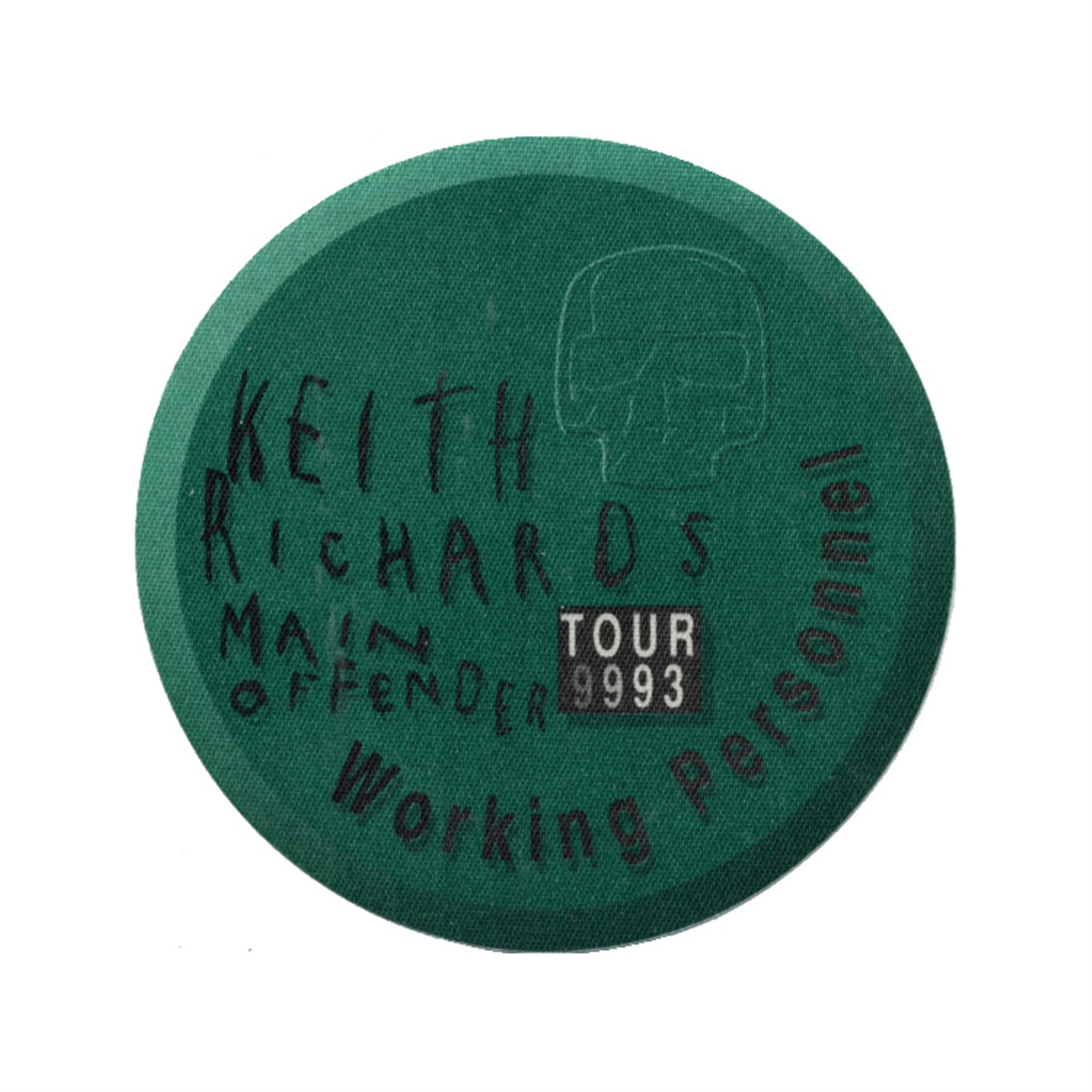 Keith Richards 1993 Main Offender Concert Tour Working Backstage Pass