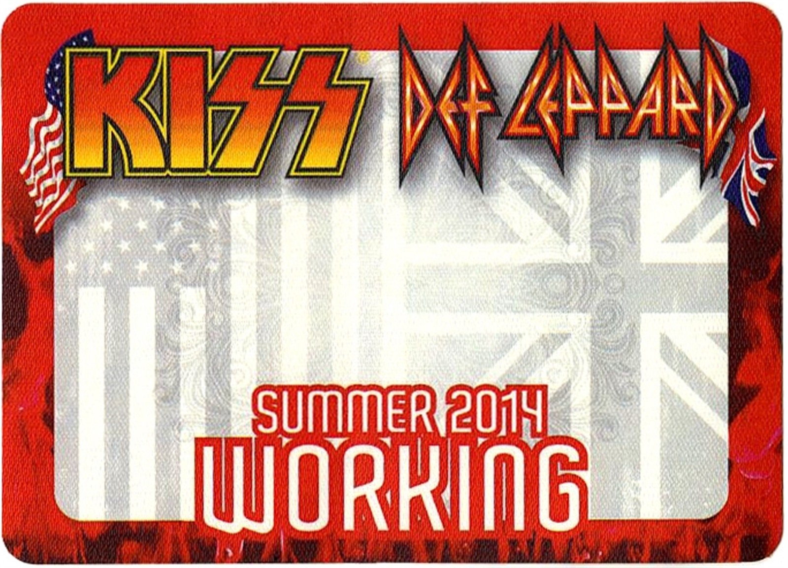 KISS 2014 40th Anniversary Concert Tour w/ Def Leppard Working Backstage Pass