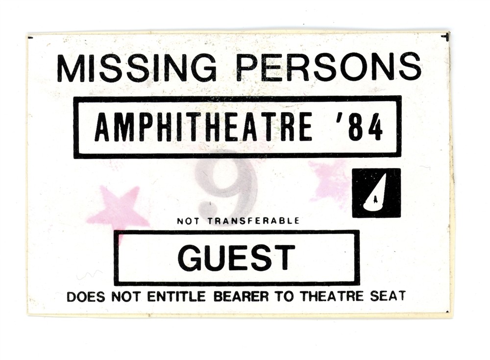 Missing Persons 1984 Vintage GUEST Sticker Backstage Pass