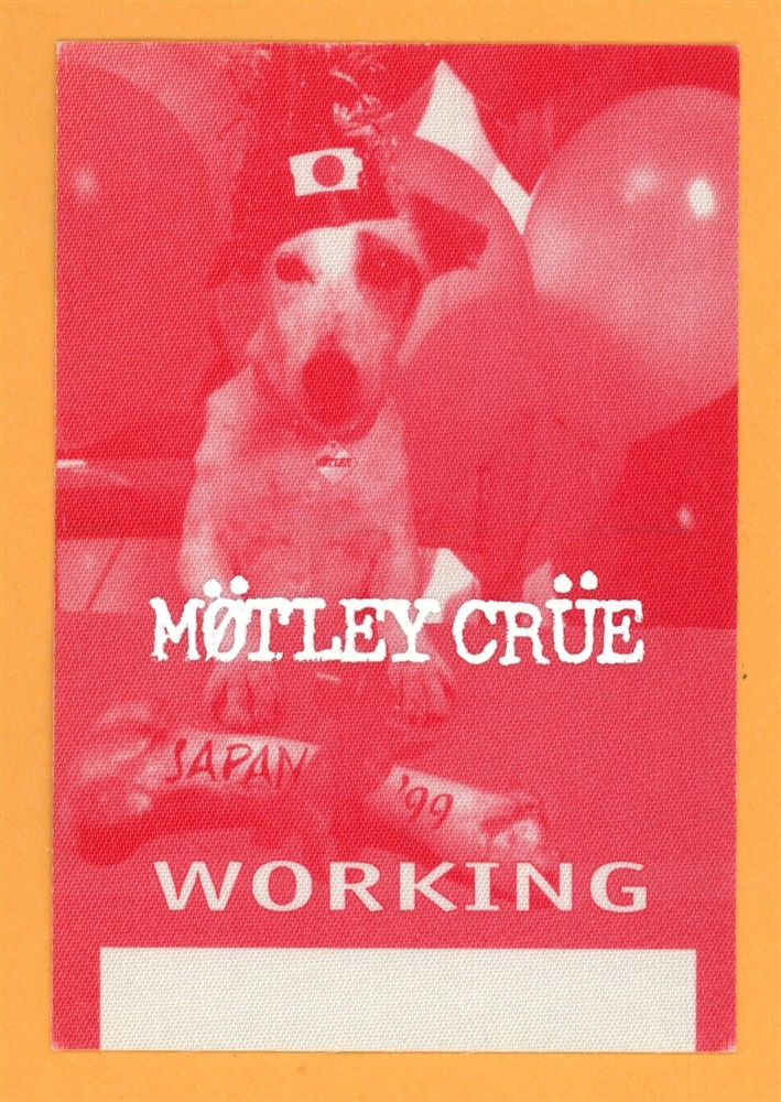 Motley Crue 1999 Japan Concert Tour Working Backstage Pass