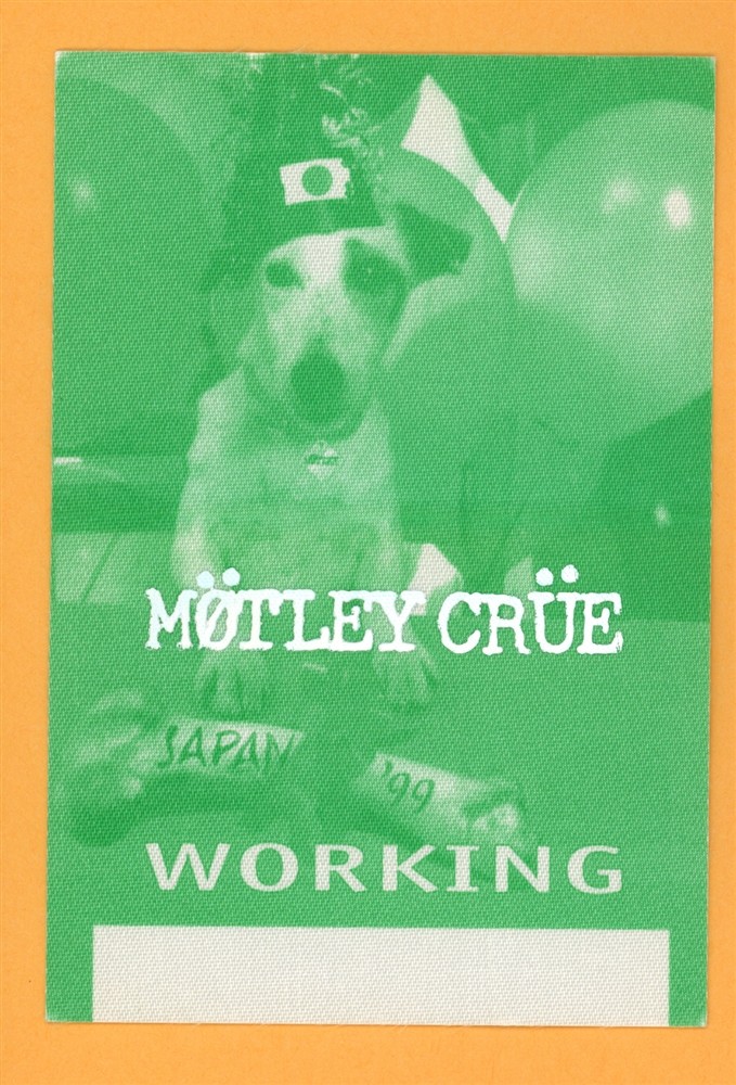 Motley Crue 1999 Japan Concert Tour Working Backstage Pass