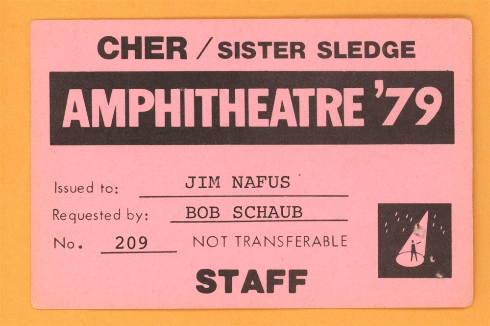 Cher Sister Sledge STAFF Backstage Pass - 1979 Tour