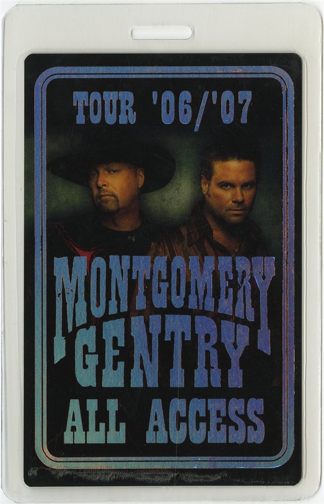 Montgomery Gentry 2006 Concert Tour All Access Foil Laminated Backstage Pass