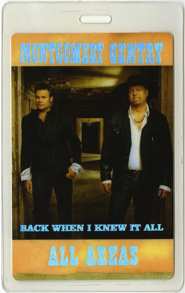 Montgomery Gentry 2008 Concert Tour All Access Foil Laminated Backstage Pass