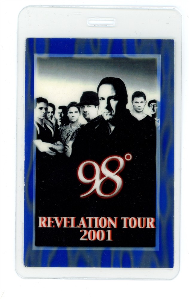 98 Degrees Revelation Tour 2001 Laminated Backstage Pass
