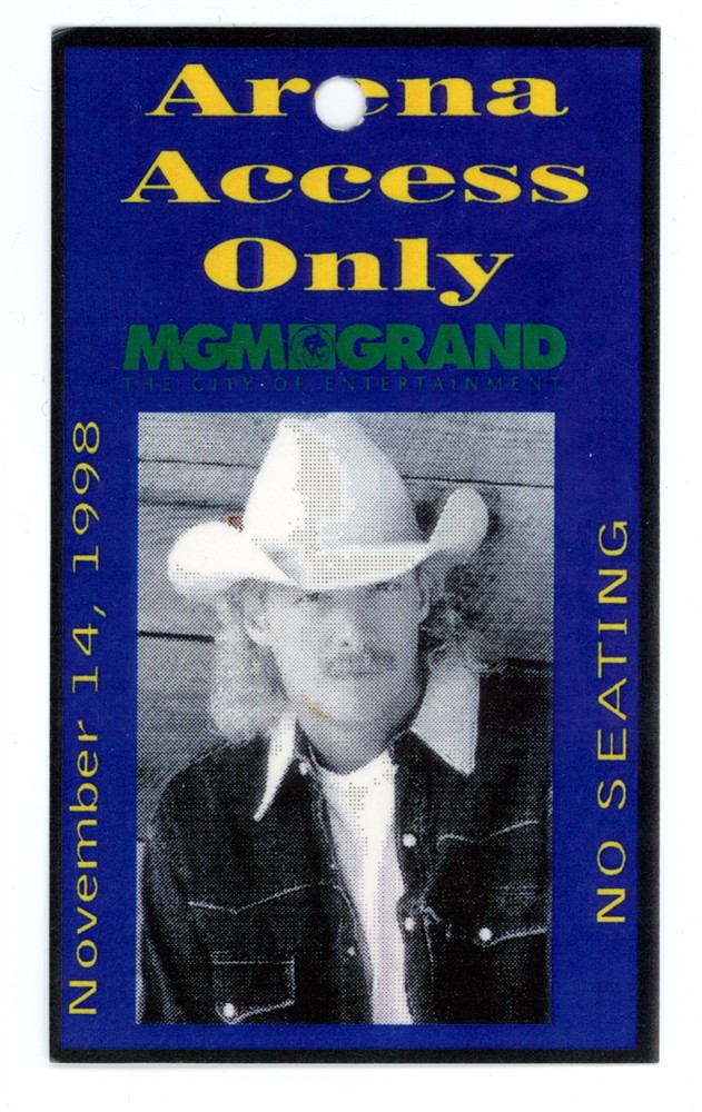 Alan Jackson 1998 MGM Grand Laminated Backstage Pass