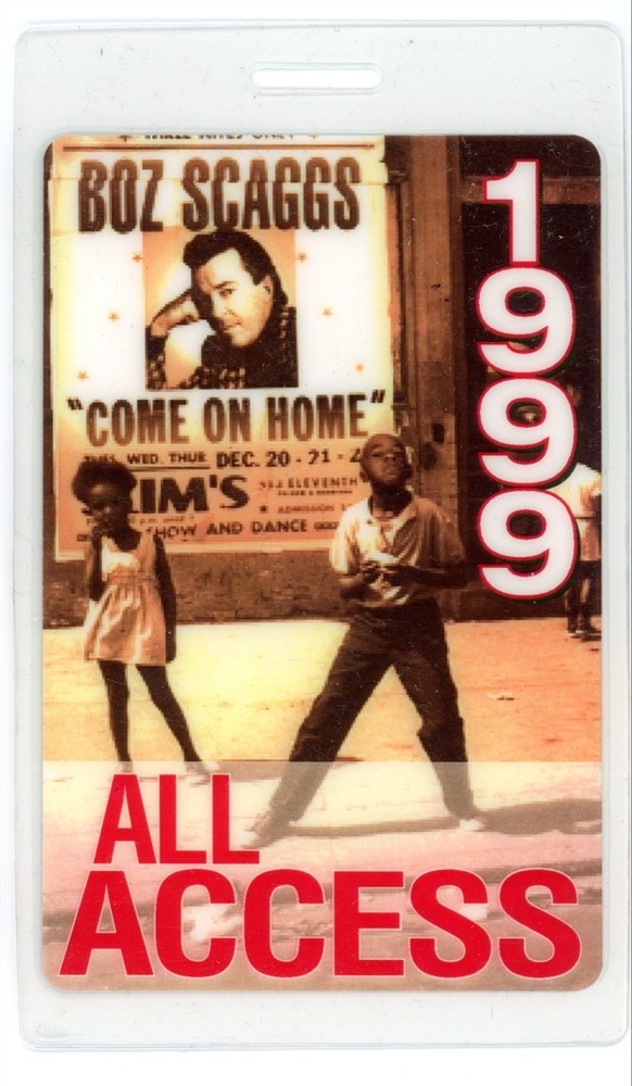 Boz Scaggs 1999 Come on Home All Access Laminated Backstage Pass