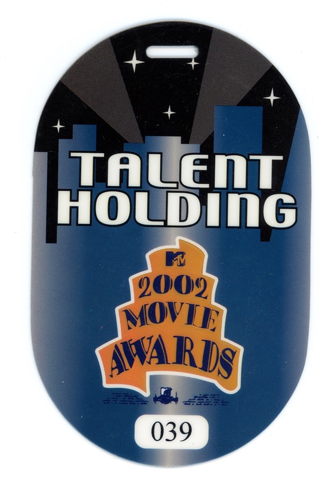 Talent Holding 2002 MTV Movie Awards Laminated Backstage Pass