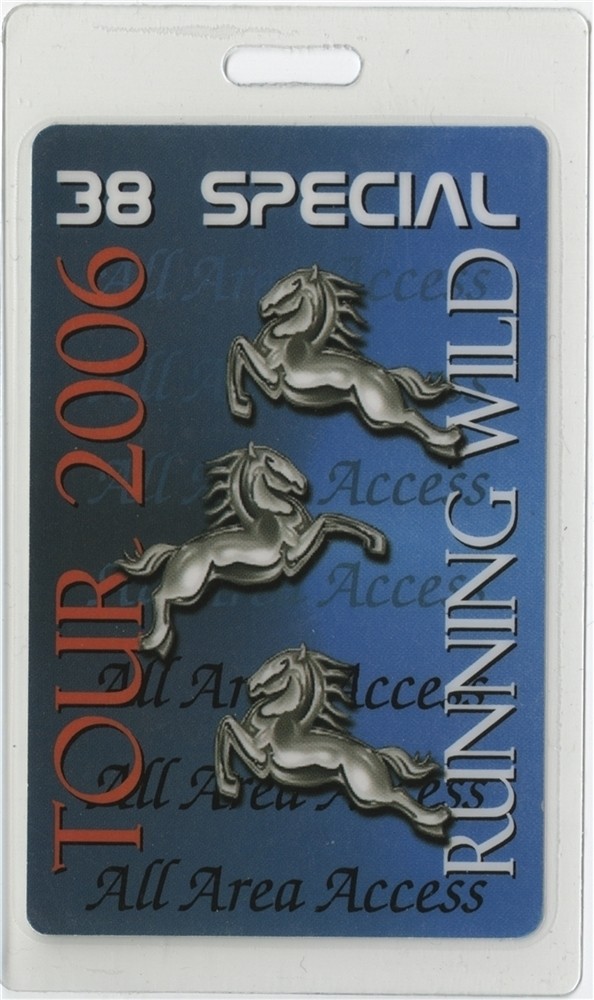 38 Special 2006 Running Wild Concert Tour All Access Laminated Backstage Pass