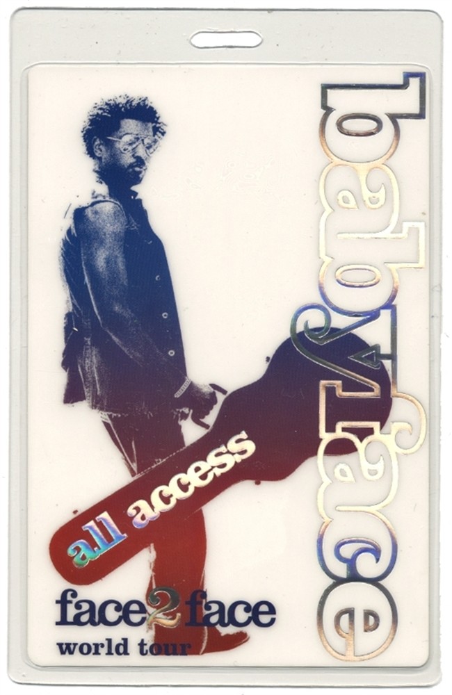 Babyface 2001 Concert Laminated Backstage Pass Face 2 Face Tour AA