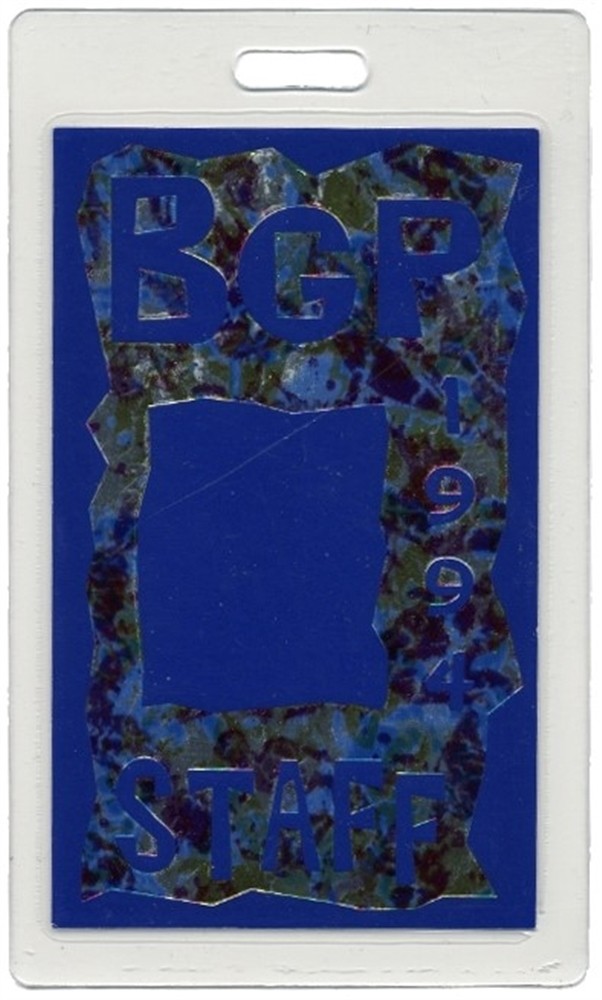 Bill Graham Presents 1994 Concert Tour Laminated Backstage Pass