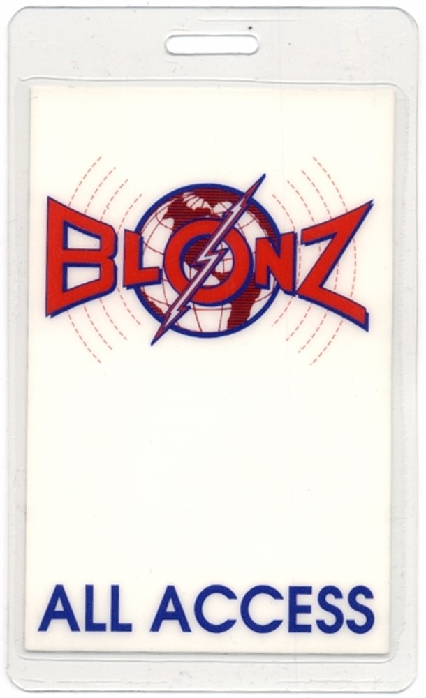 Blonz Concert Tour Laminated Backstage Pass All Access Glam