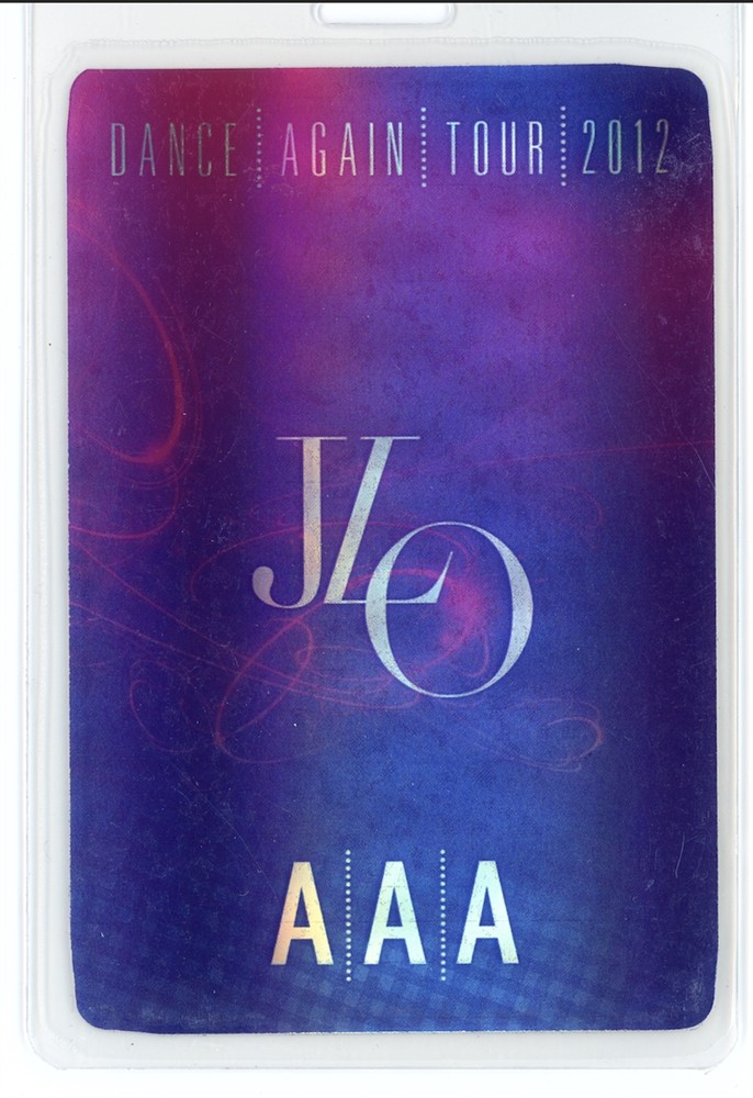 JLO Dance Again Tour 2012 AAA Backstage Laminated Pass