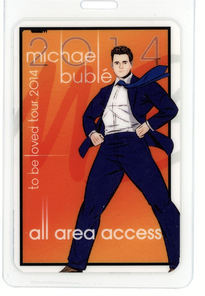 Michael Buble 2014 VIP Backstage Laminated Pass orange