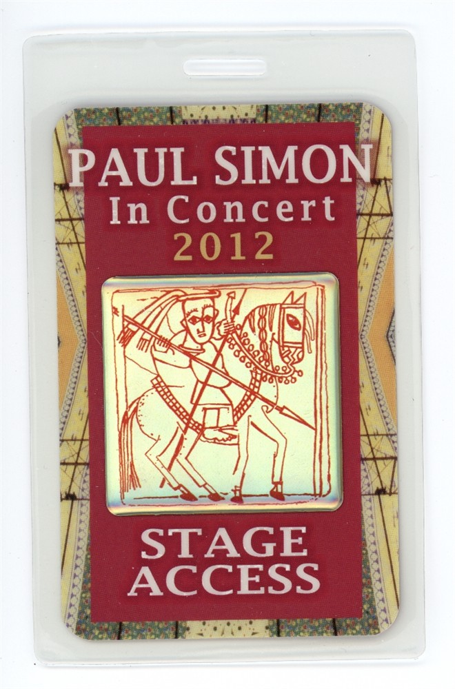 Paul Simon in Concert 2012 STAGE ACCESS Backstage Laminated Pass