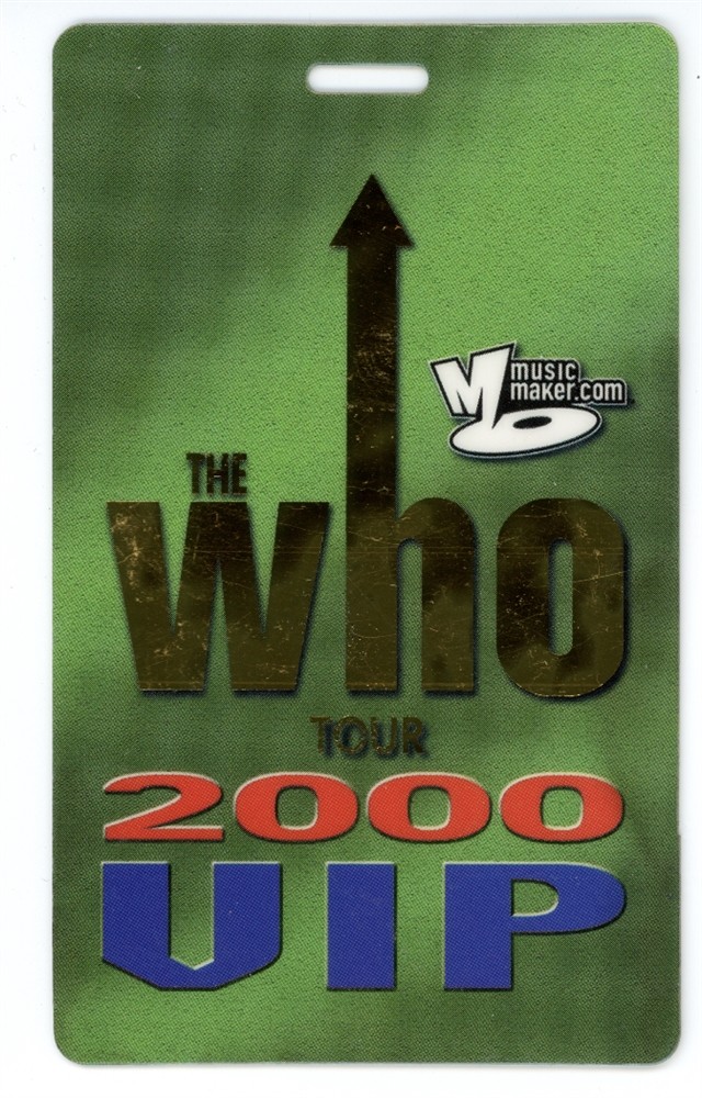 The Who 2000 VIP Tour Backstage Laminated Pass