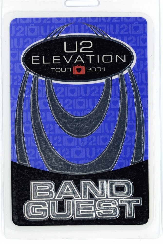 U2 Elevation Tour 2001 BAND GUEST Backstage Laminated Pass