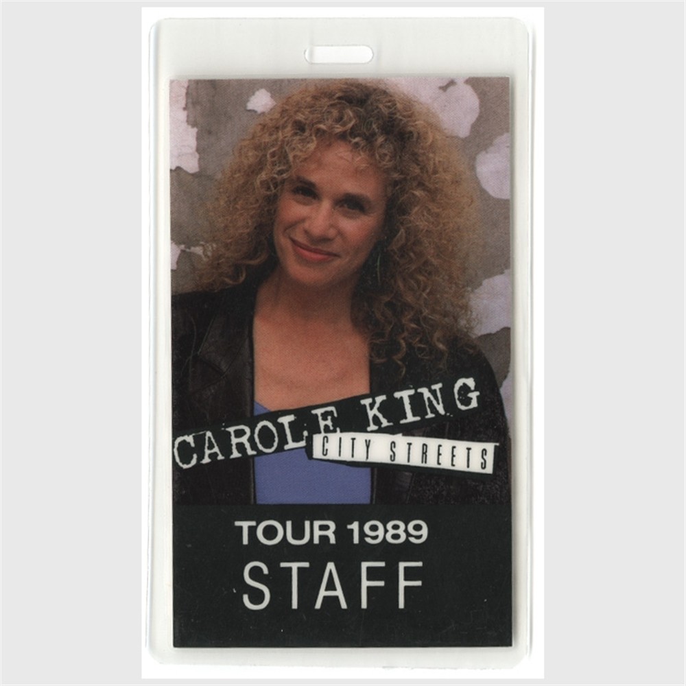 Carole King 1989 Concert Laminated Backstage Pass City Streets Tour