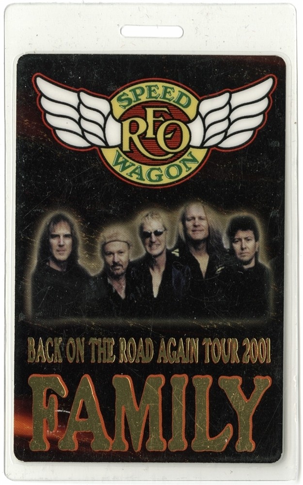 REO Speedwagon 2001 Back on the Road Again Concert Tour Laminated Back