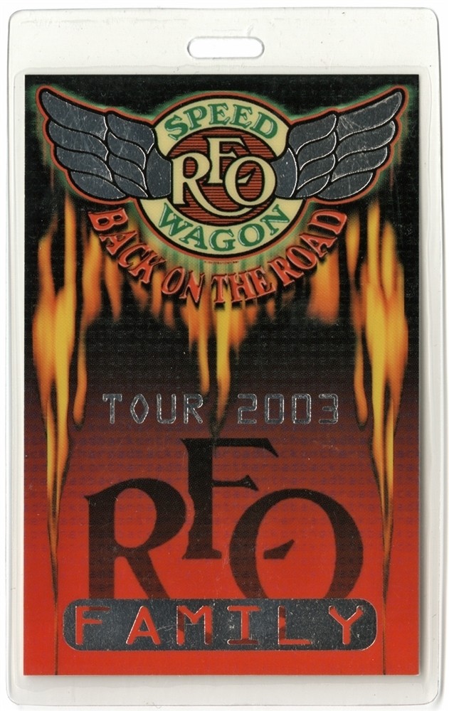 REO Speedwagon 2003 Concert Tour Foil Laminated Backstage Pass